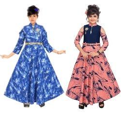 two girls in ark`s diwali dress for girls